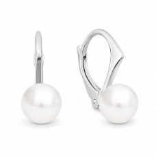 Серебряные серьги 925 пробы «Рани» с жемчугом Swarovski®