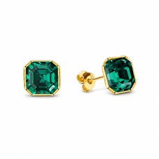 Sidabriniai auskarai „Imperial II (Emerald)“ su Swarovski® kristalais