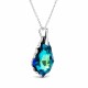 Серебряный кулон 925 пробы «Барокко V (Bermuda Blue)» с кристаллами Swarovski®