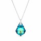 Серебряный кулон 925 пробы «Барокко V (Bermuda Blue)» с кристаллами Swarovski®