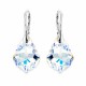 Sidabriniai auskarai moterims DiamondSky „Baroque V (Aurora Borealis)“ su Swarovski kristalais