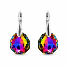 Sidabriniai auskarai „Frozen Edges (Vitrail Medium)“ su Swarovski® kristalais
