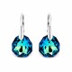 Серебряные серьги 925 пробы «Ледяные Грани (Bermuda Blue)» с кристаллами Swarovski®
