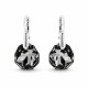 Sidabriniai auskarai „Frozen Edges (Silver Night)“ su Swarovski® kristalais
