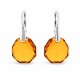 925 Sterling Silver Earrings “Frozen Edges (Light Amber)” adorned with Crystals by Swarovski®