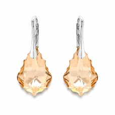 Sidabriniai auskarai „Baroque V (Golden Shadow)“ su Swarovski® kristalais
