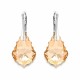 Sidabriniai auskarai „Baroque V (Golden Shadow)“ su Swarovski® kristalais