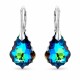 Sidabriniai auskarai „Baroque V (Meridian Blue)“ su Swarovski® kristalais