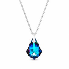 Sidabrinis pakabukas „Baroque V (Meridian Blue)“ su Swarovski® kristalais
