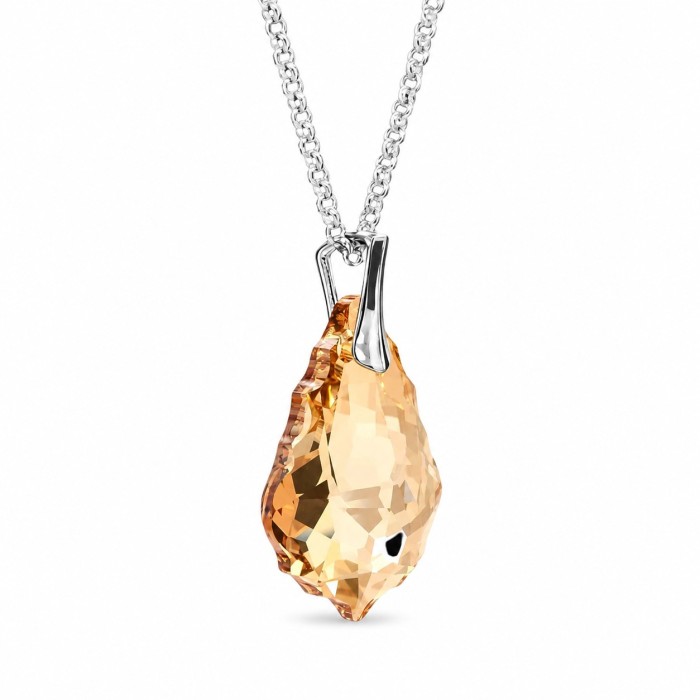 Серебряный кулон 925 пробы «Барокко V (Golden Shadow)» с кристаллами Swarovski®