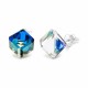 Серебряные серьги 925 пробы «Рубикон II (Bermuda Blue)» с кристаллами Swarovski®