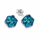 Серебряные серьги 925 пробы «Рубикон II (Bermuda Blue)» с кристаллами Swarovski®