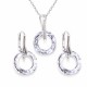 Sidabrinis papuošalų rinkinys moterims DiamondSky „Cosmic Ring“ su Swarovski kristalais