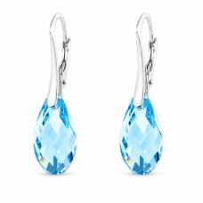 Sidabriniai auskarai „Enchanté (Aquamarine)“ su Swarovski® kristalais