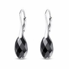 Sidabriniai auskarai „Enchanté“ (Jet) iš 925 prabos sidabro su Swarovski kristalais