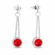 Серебряные серьги 925 пробы «Бонбон (Light Siam)» с кристаллами Swarovski®
