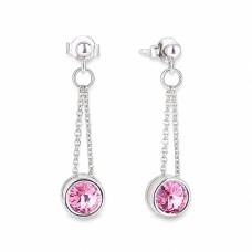 Sidabriniai auskarai „Bonbon (Light Rose)“ su Swarovski® kristalais