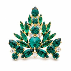 Segė moterims DiamondSky „Crystal Branch II (Emerald)“ su Swarovski kristalais