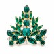 Брошь "Хрустальная Ветвь II (Emerald)" с кристаллами Swarovski®