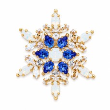 Segė moterims DiamondSky „Snowflake (White Opal / Moonlight / Sapphire)“ su Swarovski kristalais