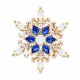 Брошь "Снежинка (White Opal / Moonlight / Sapphire)" с кристаллами Swarovski®