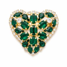 Segė moterims DiamondSky „Crystal Heart II (Emerald)“ su Swarovski kristalais