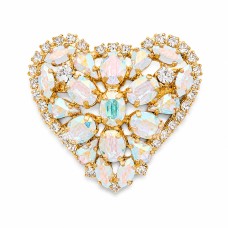 Segė moterims DiamondSky „Crystal Heart II“ (Aurora Borealis) su Swarovski kristalais