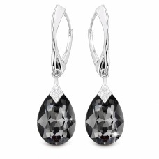 Sidabriniai auskarai „Moon Shine (Silver Night)“ iš 925 prabos sidabro su Swarovski kristalais