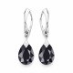 Серебряные серьги 925 пробы «Лунный Блеск (Jet)» с кристаллами Swarovski®