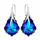 Серебряные серьги «Барокко VI (Meridian Blue)» с кристаллами Swarovski®