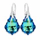 Sidabriniai auskarai „Baroque VI“ (Bermuda Blue) iš 925 prabos sidabro su Swarovski kristalais