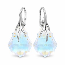 Sidabriniai auskarai „Baroque VI“ (Blue Aurora Borealis) iš 925 prabos sidabro su Swarovski kristalais