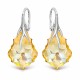 Серебряные серьги «Барокко VI (Golden Shadow)» с кристаллами Swarovski®