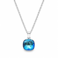 Sidabrinis pakabukas „Glare (Bermuda Blue)“ su Swarovski® kristalais