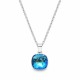 Sidabrinis pakabukas „Glare (Bermuda Blue)“ su Swarovski® kristalais