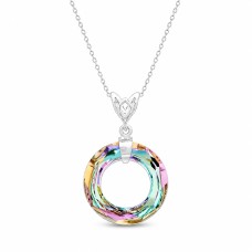 Kaklo papuošalas moterims DiamondSky „Cosmic Ring (Vitrail Light)“ su Swarovski kristalais