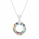 Kaklo papuošalas moterims DiamondSky „Cosmic Ring (Vitrail Light)“ su Swarovski kristalais