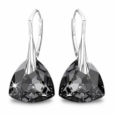 Sidabriniai auskarai „Evening Shine (Silver Night)“ su Swarovski® kristalais