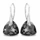 Sidabriniai auskarai „Evening Shine (Silver Night)“ su Swarovski® kristalais