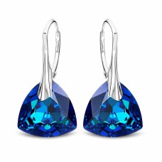 Sidabriniai auskarai „Evening Shine (Bermuda Blue)“ su Swarovski® kristalais