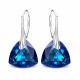 Sidabriniai auskarai „Evening Shine (Bermuda Blue)“ su Swarovski® kristalais