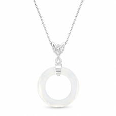 Kaklo papuošalas moterims DiamondSky „Cosmic Ring (White Opal)“ su Swarovski kristalais