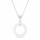 925 Sterling Silver Pendant “Cosmic Ring” (White Opal) created with Crystals by Swarovski®