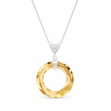 Sidabrinis pakabukas „Cosmic Ring (Golden Shadow)“ su Swarovski® kristalais