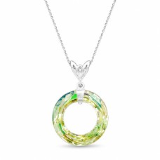 Sidabrinis pakabukas „Cosmic Ring (Luminous Green)“ su Swarovski® kristalais