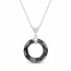 Kaklo papuošalas moterims DiamondSky „Cosmic Ring (Silver Night)“ su Swarovski kristalais