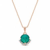 Pendant “Clarice V (Emerald)” created with Preciosa® crystals