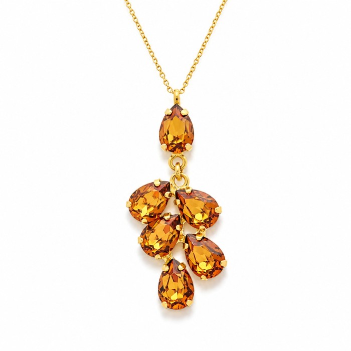 Papuošalų rinkinys moterims „Amber II (Light Amber)“ su Preciosa® kristalais