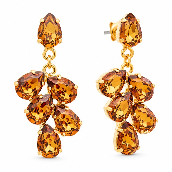 Papuošalų rinkinys moterims „Amber II (Light Amber)“ su Preciosa® kristalais