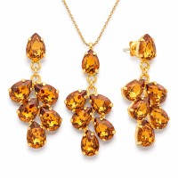 Jewelry Set “Amber II (Light Amber)” created with Preciosa® crystals